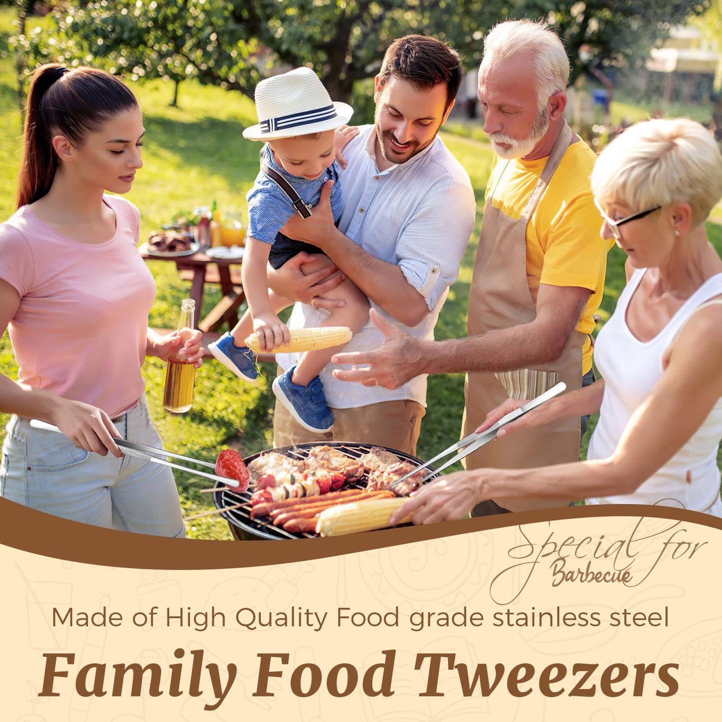 12-Inch Kitchen Tweezers for Cooking, 2 Pcs Tweezer Tongs for Cooking – Stainless Steel Cooking Tweezers for BBQ, Plating, Serving, Pasta & Salad – Premium Tongs for Cooking with Non-Slip Grip - CookCave