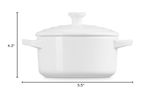 Le Creuset Stoneware Mini Round Cocotte, 24 oz., White