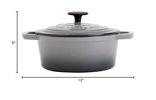 Smith & Clark 3-Quart Enameled Cast Iron Dutch Oven Pot with Lid, Gray
