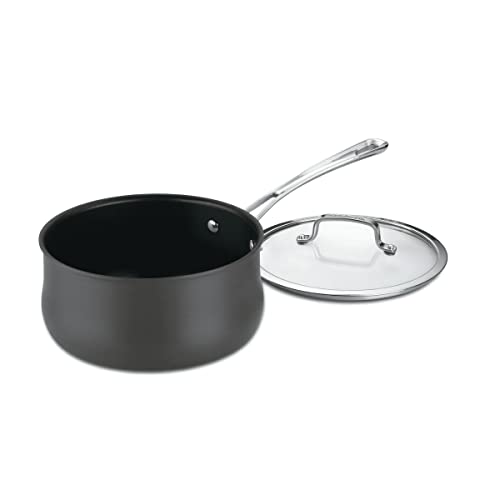 Cuisinart Contour 1-Quart PURELYCERAMIC™ Nonstick PFAS Free Hard-Anodized Saucepan with Cover, 6419C-14