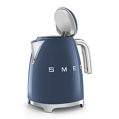 SMEG KLF03 Electric Kettle 1.7L (7 Cup), Retro Hot Water Boiler for Tea & Coffee, Fast Boiling, Auto Shut-Off, Soft Open Lid, 360° Swivel Base Countertop Kettle – Navy Blue
