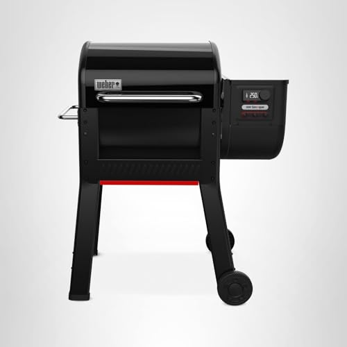 Weber Smoque™ 22‑Inch Pellet Smoker, Black – Outdoor BBQ Pellet Grill Up to 500 Degrees with SmokeBoost, SmoqueVent Airflow System & Rapid React PID Temperature Control
