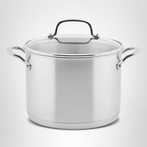 KitchenAid 71003 3-Ply Base Brushed Stainless Steel Stock Pot/Stockpot with Lid, 8 Quart