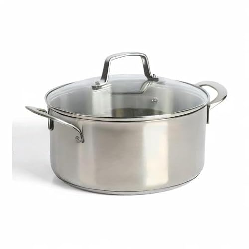 Martha Stewart Castelle 5-Quart 18/8 Stainless Steel Induction Safe Dutch Oven Casserole Pot With lid