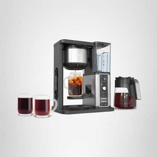 Ninja Hot & Iced XL Coffee Maker with Rapid Cold Brew, 4 Brew Styles, 8 Sizes Small Cup to Travel Mug, Single-Serve Coffee Brewer, 12-Cup Carafe, Permanent Filter, Removable Reservoir, Black, CM371