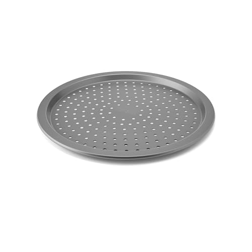 KitchenAid Nonstick Aluminized Steel Pizza Crisper, Dishwasher Safe, Contour Silver, 15.5 Inch