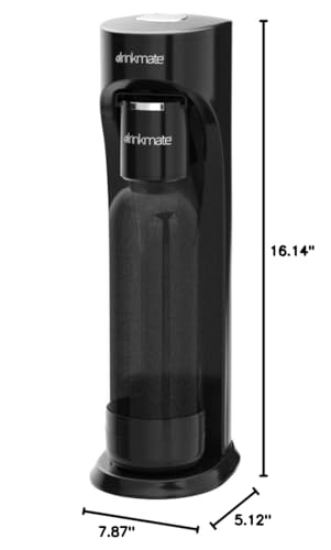 Drinkmate OmniFizz Sparkling Water Maker & Soda Streaming Machine | Carbonates Any Drink | BPA-Free Bottle | No Batteries or Electricity Required | CO2 Not Included (Matte Black)