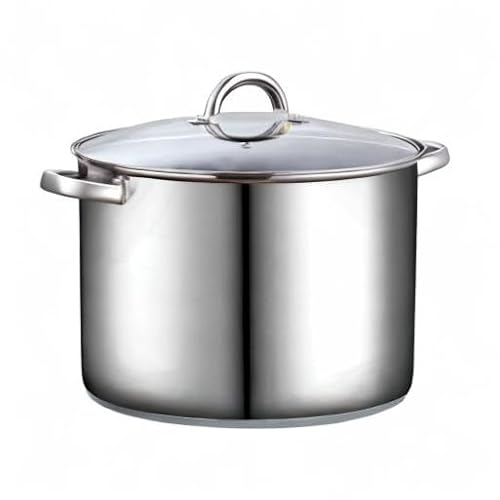 Cook N Home Stockpot with Lid, Basics Stainless Steel Soup Pot, 16-Quart
