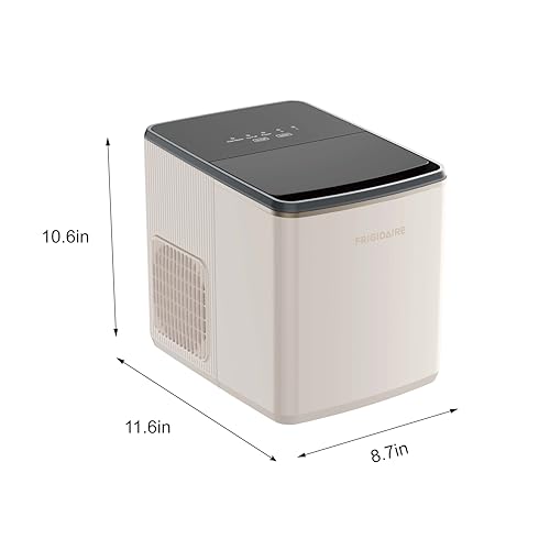Frigidaire, Countertop Ice Maker, 26 lbs per Day – Fast Bullet Ice Making Machine with Touch Display, 9 Pieces in 7–15 Minutes, Portable Ice Machine for Home Kitchen, Office & RV, Vanilla