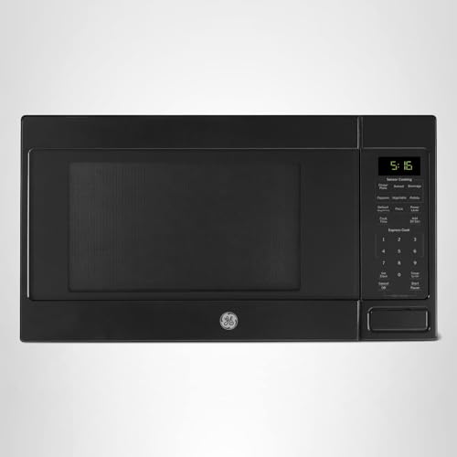 GE GCST16S1WBB Microwave Oven, 1,150-watt 8 Auto Cooking Settings, Child-Lock Technology, Kitchen Essentials for The Countertop, Dorm Room or Apartment, 1.6 Cu. Ft, Black