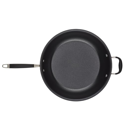 Anolon Advanced Home Hard Anodized Nonstick Frying Pan, 14.5 Inch – Large Skillet with Helper Handle, 14 Inch Nonstick Frying Pan, Durable Cookware - Onyx