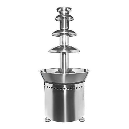 ALDKitchen 4-Tier Chocolate Fountain Machine – 3kg Capacity, Stainless Steel, Digital Thermostat 30–110°C, 300W, 110V – Commercial Fondue Fountain for Parties and Events (4 Tiers)