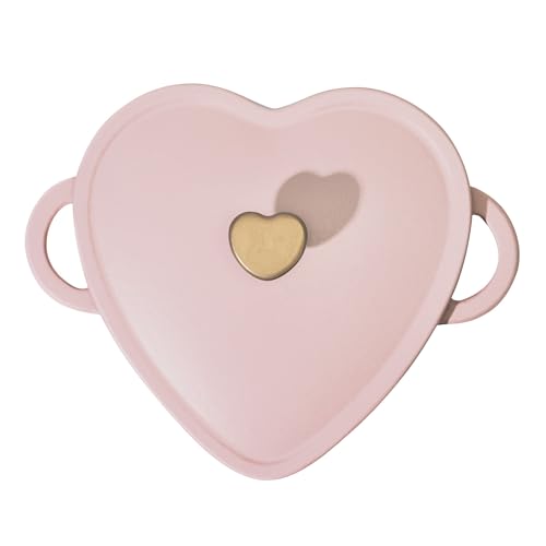 Beautiful 2-Quart Cast Iron Heart Dutch Oven, Pink Champagne, Drew Barrymore