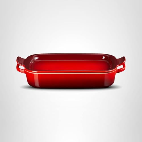 Le Creuset Stoneware Rectangular Dish with Platter Lid, 3 qt., Cerise
