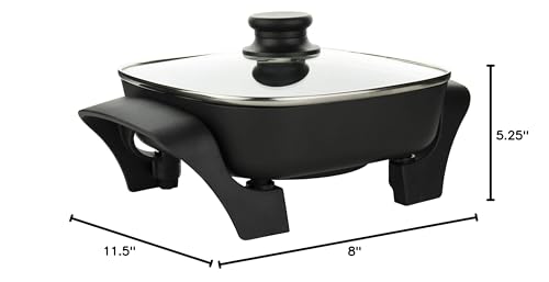 8-Inch Nonstick Electric Skillet with Glass Lid