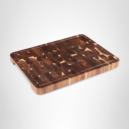 All-Clad Kitchen Essentials Acacia Cutting Board w/Juice Groove 19x14 Inches, 1" Thick, Chopping Board for Meat, Cheese, Vegetables, Fruit, Serving Board for Kitchen & Dining Room, Charcuterie, Brown