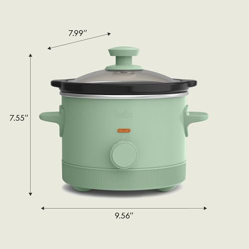bella 1.5qt Non-Toxic Manual Slow Cooker with 3 Heat Settings, Seaglass