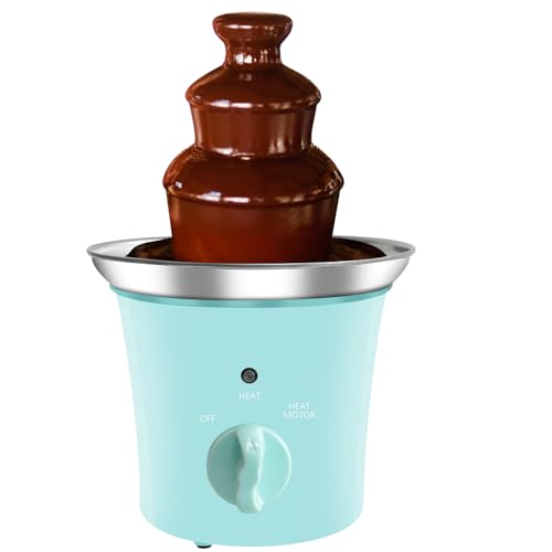 MINI Chocolate Fountain Machine Small Electric Chocolate Fondue Fountain Machine for Party for Candy Butter Cheese (Green)