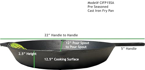 15" Seasoned Cast Iron Skillet