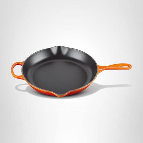 Le Creuset Enameled Cast Iron Signature Iron Handle Skillet, 9", Flame