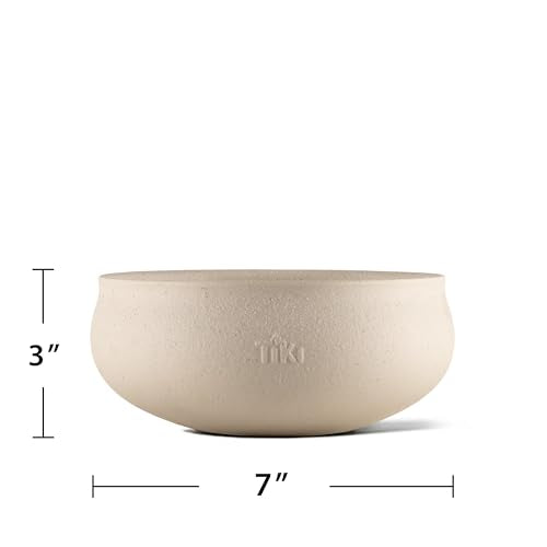 TIKI Citronella Candle 2-Pack – 7-Inch White Wax Bowl with Concrete Finish – Outdoor Decorative Candles for Patio, Deck, Garden, Backyard & Camping