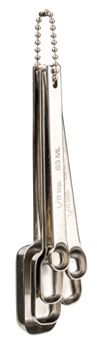 RSVP International Endurance Stainless Steel Spice Measuring Spoons, Set of 6 | 1/8 tsp to 1 Tbsp Measurements | Nest for Easy Storage | Dishwasher Safe | Dry or Liquid | Baking or Cooking