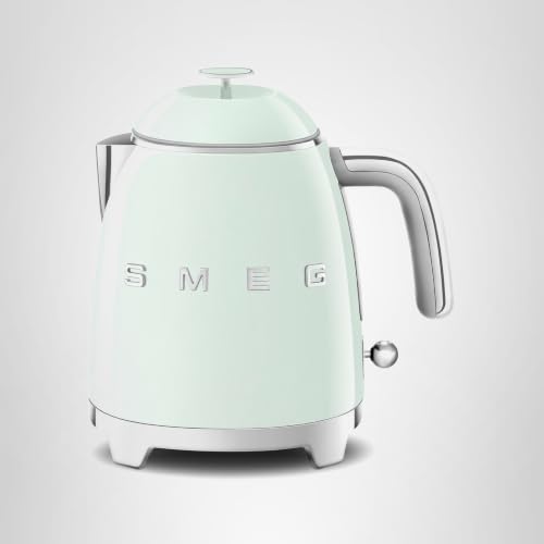 SMEG Mini 50's Retro Style 3 Cup Electric Kettle with Double Wall Anti Slip Base and Water Level Indicator (Pastel Green)