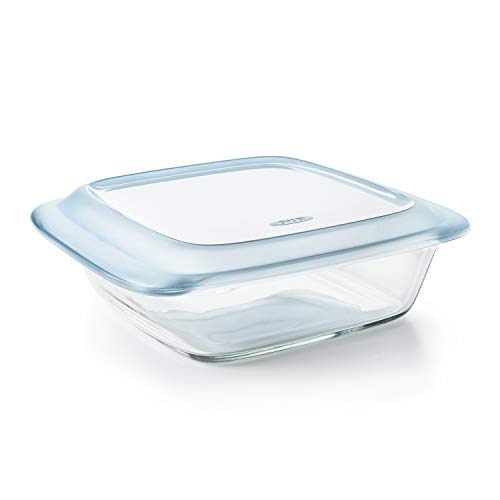OXO Good Grips Freezer-to-Oven Safe 2 Qt Glass Baking Dish with Lid, 8 x 8