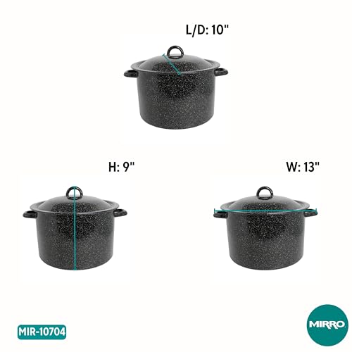 MIRRO 7.75qt Enamel Stock Pot, Black