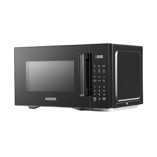 BLACK+DECKER EM0P04P11 Countertop Microwave Oven, 1.1 Cu Ft, 1000W with 6 One-Touch Presets, Express Cooking, 10 Power Levels, and Child Safety Lock, Black