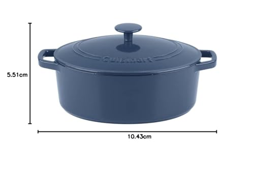 Cuisinart Chef's Classic Enameled Cast Iron Oval Covered Casserole (Provencial Blue, 5.5-Quart)