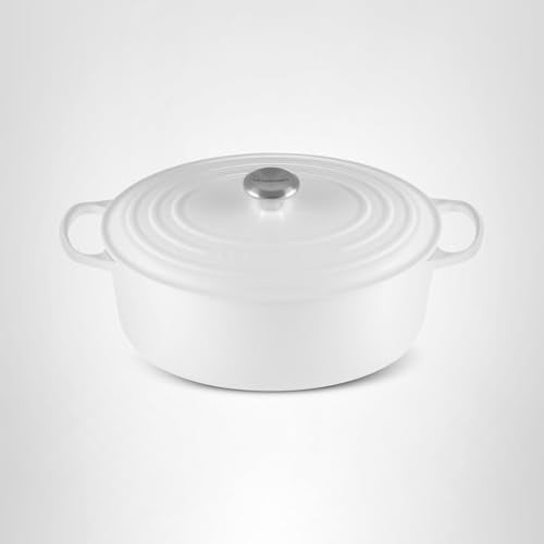 Le Creuset Enameled Cast Iron Signature Oval Dutch Oven, 8 qt., White