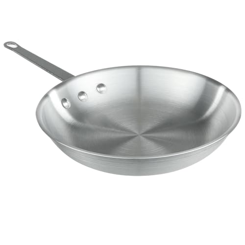 Chef Approved 14" Fry Pan | Fry Sauté Steak Pan Skillet with Firm Grip Rivet Handle for Kitchen Restaurant Diner Buffet | Gas Oven Ceramic Cooktop Compatible | Hand Wash Only, Aluminum, Natural Finish