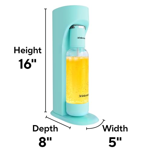 Drinkmate OmniFizz Sparkling Water Maker & Soda Streaming Machine | Carbonates Any Drink | BPA-Free Bottle | No Batteries or Electricity Required | CO2 Not Included (Arctic Blue)