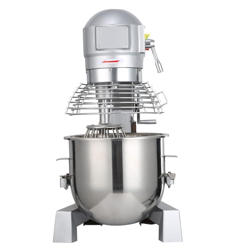 Happybuy 10Qt Commercial Food Mixer with Timing Function, Commercial Mixer 500W Stainless Steel Bowl Heavy Duty Electric Food Mixer Commercial with 3 Speeds Adjustable, Perfect for Bakery Pizzeria