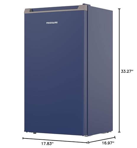 Frigidaire Mini Refrigerator, Compact Freezer Compartment, Adjustable Thermostat Control, Reversible Door, Contemporary Series, 3.2 cu ft, Blue