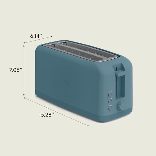 bella Fits-Anywhere™ Slim Toaster, 4 Slice Extra Long & Wide Slot, Surf