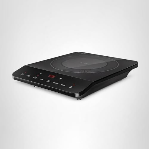 Empava Portable Induction Hot Plate Cooktop, Single 1 Burner Countertop Cooker, 3 Preset Modes, Shatter-proof Flat Glass Top, 110~120 Volt Plug in Electric Stove for Kitchen, Outdoor Camping, RV
