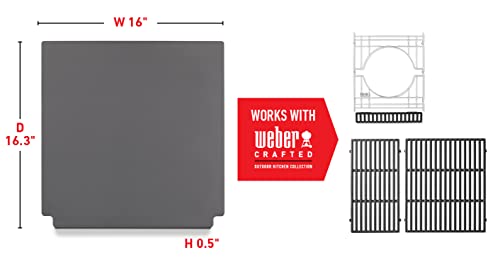 Weber Crafted Glazed Baking Stone – Cordierite Pizza Stone with Non‑Stick Glazed Finish for Crisp Crusts