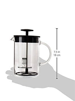 Bodum, Latteo Manual Milk Frother, 8 Ounce, Black