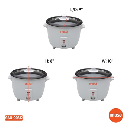 IMUSA Electric Rice Cooker 10 Cup Cooked 5 Cup Uncooked – Ceramic Nonstick Pot, Multi Cooker for Rice, Quinoa, Oatmeal, Stew – Keep Warm – Compact for Kitchen Dorm RV