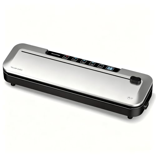 Vacuum Sealer Machine 11111175KPa, 6-in-1 Dry/Moist Modes, Digital Timer