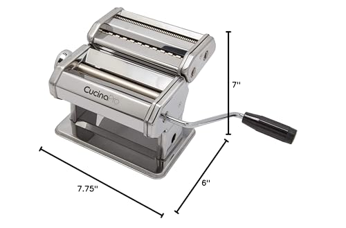 Pasta Maker Machine- Steel Construction, Spaghetti & Fettucine Attachments