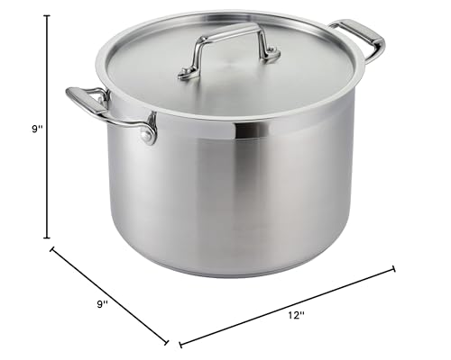 Tramontina Gourmet Stainless Steel 8-Quart Stock Pot with Lid