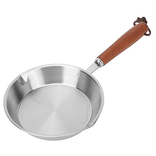Hapivida Mini Stainless Steel Frying Pan, 6in/16cm Skillet Non Stick Egg Pan Gas Cooktops Induction Cooking Pan