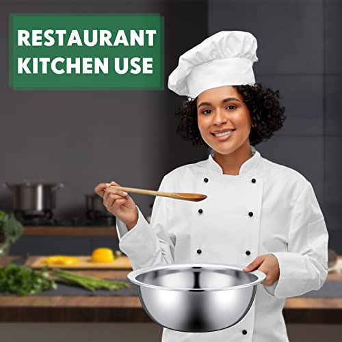Pinkunn 12 Pcs Stainless Steel Mixing Bowls, Nesting Metal Salad Prep Bowls Bulk Reusable Baking Food Container Large Medium Small for Kitchen Hotel Restaurant Cooking, Silver (9.45 x 3.15 Inch)