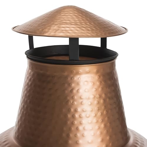 Safavieh Outdoor Collection Lima Copper and Black Chiminea