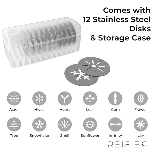 14-Piece Cookie Press Set - Upgraded - Stainless Steel Disks & Storage Case - Heavy-Duty Design