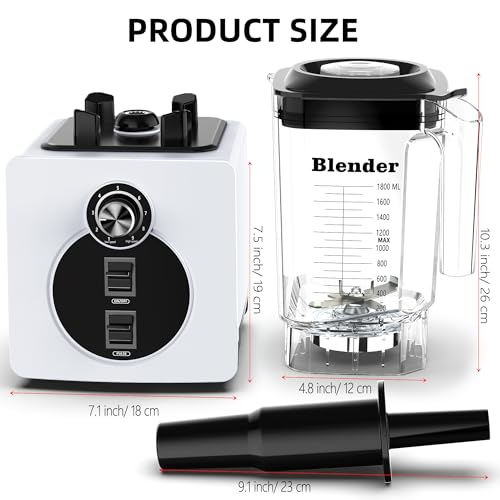 AIZIYO Professional Blender for Smoothies, 2200W Peak Watts,60 oz BPA-Free Pitcher, Blenders for Kitchen, Dishwasher Safe, Programs for Frozen Drinks & Nutrient Milk Shakes & Nut Milk