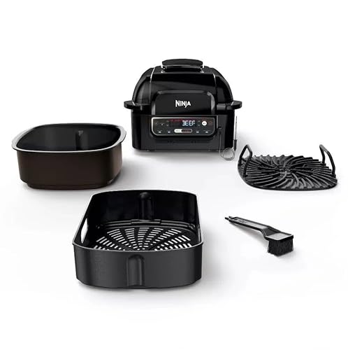 Ninja AG300 4-in-1 Indoor Grill with 4-Quart Air Fryer with Roast, Bake, and Cyclonic Grilling Technology